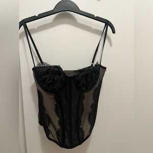 Abercrombie & Fitch Black/Taupe Lace Bustier